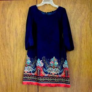 BeBop Navy/ Orange Paisley Dress